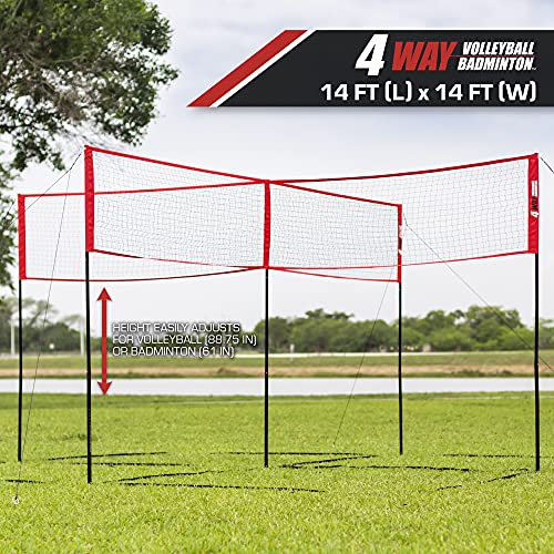 EastPoint Sports 4-Way Volleyball - size: ADJUSTABLE HEIGHT - Adjusts from 61'' to 85''