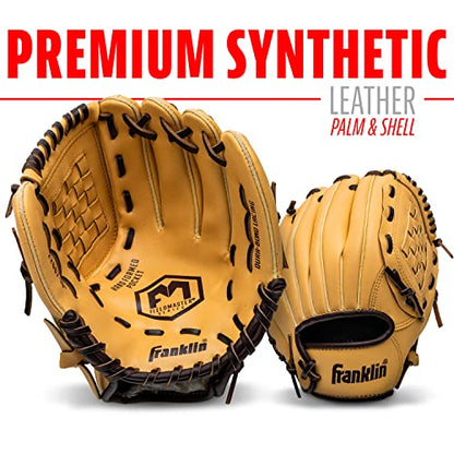 Franklin Sports Field Master Baseball + Softball Glove - Field Master Adult + Youth Baseball + Softball Mitt - Men's + Women's Gloves - Right Hand Throw - color: Camel, style: 10.5" - Basket Web