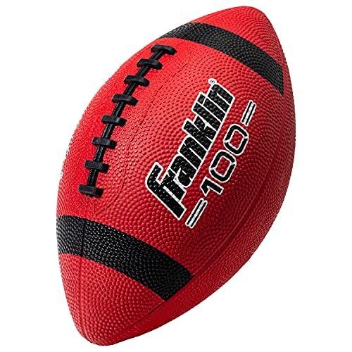 Franklin Sports Kids Junior Grip-Rite Youth Junior Size Rubber Footballs - Peewee Kids Durable Outdoor Footballs - Single & Bulk Packs Available - color: Red/Black, size: Junior, style: 1 Ball