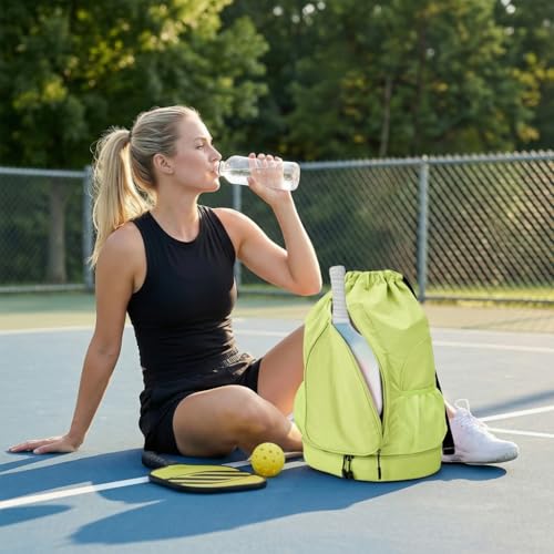 Pickleball Backpack for Women, Fit 2 to 4 Paddles, Pickleball Backpack with Shoe Compartment, Pickle Bag as Gifts for Beginner, Large Capacity Pickle Ball Bag with Paddle Cover Pocket - color: Green