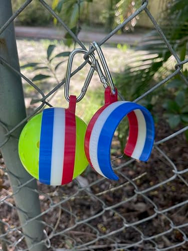 Pickleball Holder | Easily Attach Pickleballs | Ultimate Gift | 2-Pack - color: Redwhiteblue