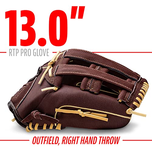Franklin Sports Baseball Gloves - RTP Pro Adult + Kids Baseball Mitt - Outfield + Infield Gloves - size: 13" - H-Web