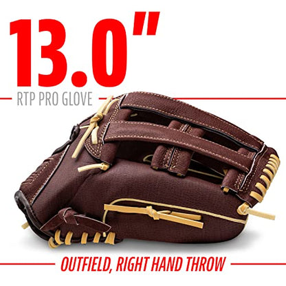 Franklin Sports Baseball Gloves - RTP Pro Adult + Kids Baseball Mitt - Outfield + Infield Gloves - size: 13" - H-Web