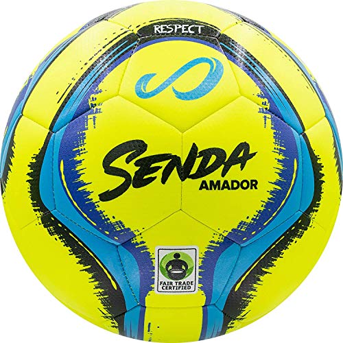 Senda Amador Training Soccer Ball, Fair Trade Certified - color: Yellow and Blue, size: Size 3 (Ages 7 & Under)