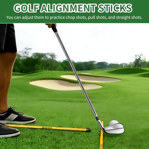 Pro-Level Golf Alignment Sticks 2 Pack with Connector & Travel Tube - 45" Premium Fiberglass Training Aid for Swing Path, Alignment, and Putting Drills