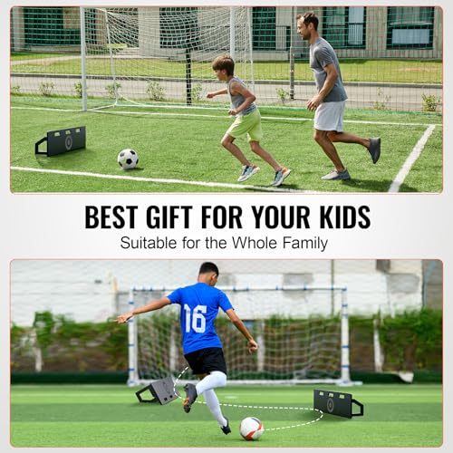 VEVOR Soccer Rebounder Board, Portable Soccer Wall with 2 Angles Rebound, Foldable HDPE Kickback Rebound Board, Soccer Training Equipment for Kids and Adults, Passing & Shooting Practice - size: 40"X12"