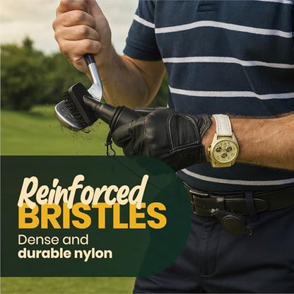 Golf Club Cleaner Brush with Water Spray System 2- in- 1 Cleaner, Ultra Strong Magnetic Clip, Advanced Leak-Proof Spray System for Irons Wedges & Golf Balls