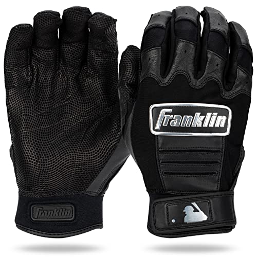 Franklin Sports MLB Baseball Batting Gloves - CFX Pro Youth and Adult - Baseball + Softball - Multiple Sizes + Colors - color: Chrome Black, size: Youth Large