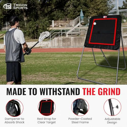 Trigon Sports Lacrosse Rebounder, 4’ x 3’ Surface Lacrosse Rebounder for Backyard, Foldable Lacrosse Bounce Back with Adjustable Angles, Softball Baseball Volleyball Multisport Training Practice