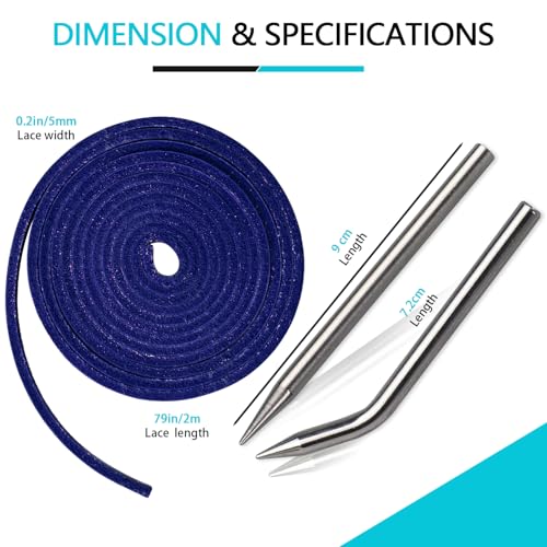 Baseball Glove Lace, Mitt Lace Repair Kit Softball 2 Leather Laces and 2 Lacing Needles for Catcher's Glove - color: Dark Blue