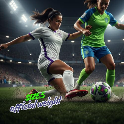 GX Professional Size 5 Soccer Ball. Textured, All-Terrain Training & Competition Ball with Air Pump & Needles. Perfect for Practice, League & Competitive Matches. Women Soccer League 2025