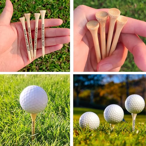 100-1000pcs Personalized Golf Tees, Printed with Your Name or Text Logo. Custom Bamboo Golf Tees, 3 1/4'' 2-3/4'' 2-1/8'', Personalized Golf Gifts