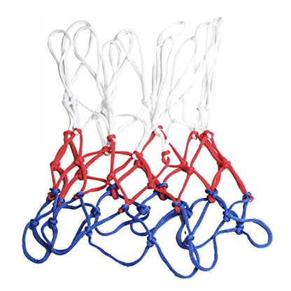 GARASANI 2 Pack Basketball Net Replacement 18 inches Red White and Blue Basketball Net 3mm Thread, 12 Loops