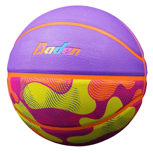 Baden | Legend Court Canvas | Creative Design Outdoor Rubber Game Basketball | Youth & Adult Size 5,6,7 - color: Lava Love, size: Size 7 (29.5")