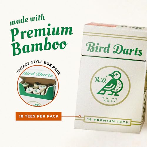 Premium Bamboo Wood Golf Tees, 18/72/180 Units (Packs of 18), 2 ¾ Golf Tees in Cigarette-Style Packaging, Durable, Biodegradable, Golf Tees Wood for Stylish Golfers - size: 180 Units (Pack of 10)