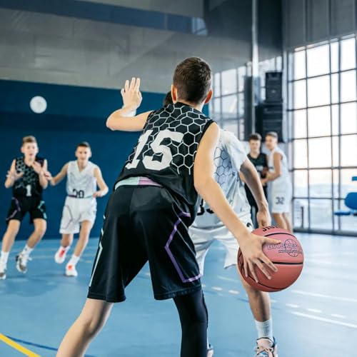 Size 7(29.5")/Size 5(27.5") Rubber Basketball - Durable, Wear-Resistant for Indoor & Outdoor Training with Pump Included(Deflated)