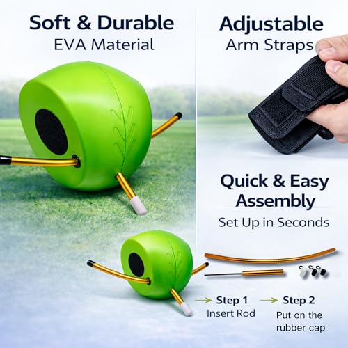 Golf Swing Trainer Ball with Adjustable Strap, Improve Arm Connection, Swing Path & Tempo, Golf Training Aid for Swing Mechanics
