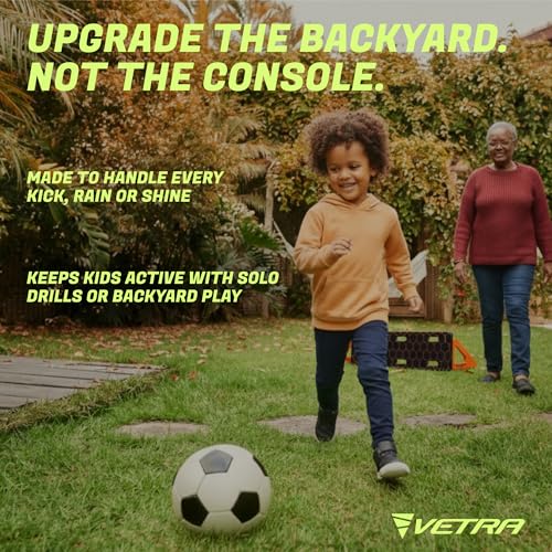 VETRA Soccer Rebounder Board - Heavy Duty Portable Soccer Wall & Passing Board with Sandbags - Indoor & Outdoor Soccer Training Equipment & Summer Solo Practice, Ball Control & Shooting
