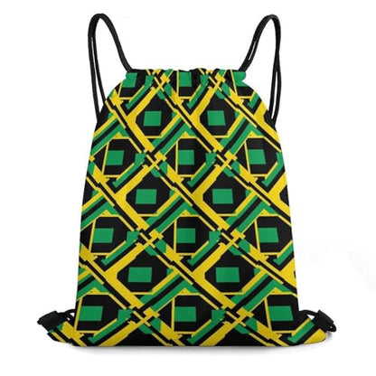 Swimming Drawstring Sack Waterproof Gym Backpack for Beach Sports Yoga Gear, Lightweight Unisex, Jamaica Flag Bags - color: Picture (367)