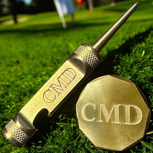 Personalized Golf Ball Marker & Golf Divot Tool - Solid Brass, 100% USA-Made Custom Golf Accessories for Men and Perfect Gifts for Golfers - style: Built-In Bottle Opener