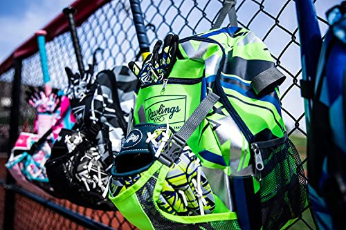 Rawlings | REMIX Backpack Equipment Bag | T-Ball & Youth Baseball / Softball | Green - color: Neon Green, size: Youth