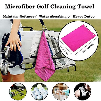 Golf Accessories Kit 20 PCS Pink Golf Gift Set - Golf Towel, Ball Marker, Pins, Golf Club Cleaner, Pink Golf Balls w/Holder, Ball Alignment Kit, Divot Repair, Plastic Tees, All Pink Kit