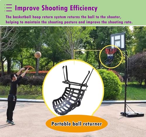 Basketball Hoop Returner Shot Return Apparatus Attachment Easy to Set Up Catcher Hanging Rebounder Ball for Efficient Shooting