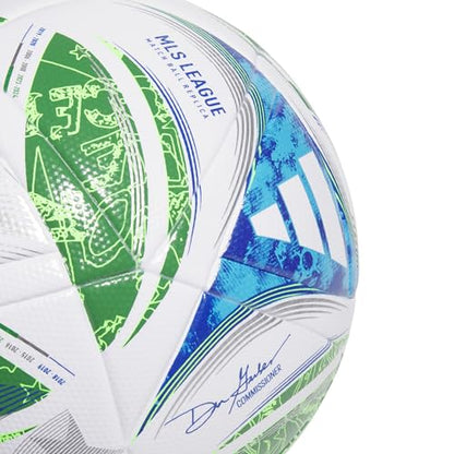 adidas Unisex MLS Soccer Ball - color: League White/Green/Glory Blue/Solar Blue, size: 4