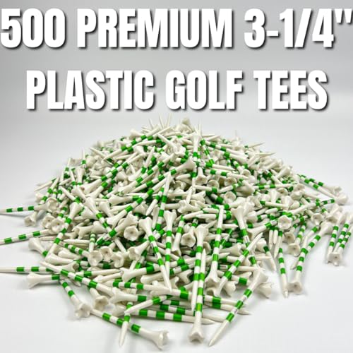 (50/150/500) Plastic Golf Tees 3 1/4 Best Golf Tees for Men, Unbreakable Golf Tees for Women, Long Golf Tees, Zero Friction Golf Tees, Tall Golf Tees Plastic Unbreakable, Reusable Golf Tee - size: 500