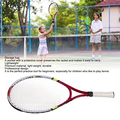 23in Tennis Racket, Comfortable Small Handle Lightweight Aluminum Alloy Frame Tennis Racket Set with Storage Bag for Teenager Training