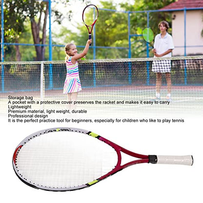 23in Tennis Racket, Comfortable Small Handle Lightweight Aluminum Alloy Frame Tennis Racket Set with Storage Bag for Teenager Training