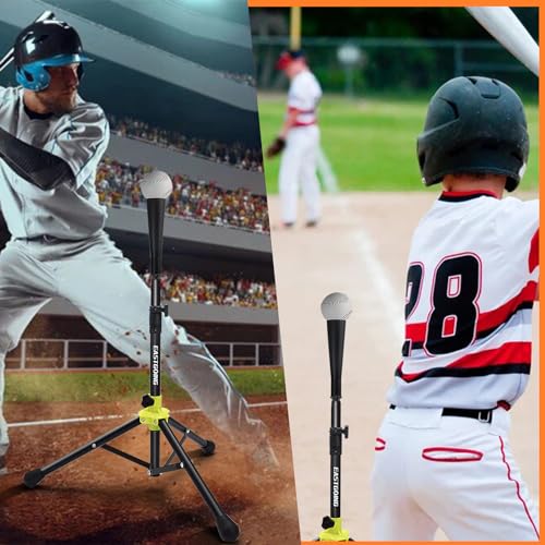 Heavy Duty Baseball and Softball Portable Travel Batting Tee.Adjustable Height|Portable|Collapsible. Baseball Hitting Tee for Any Age Player Practice
