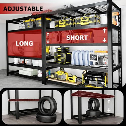 Heavy Duty Garage Shelving,5-Tier Storage Shelves(84" Hx24 Dx55 W),3050LBS Capacity Industrial Shelving Units and Storage,Adjustable Shelving Unit for Garage,Warehouse,Basement - size: 55x24x84