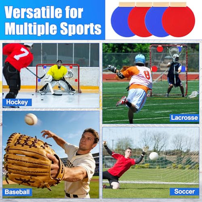 4 Pcs Silicone Hockey Shooting Targets with Durable Magnetic, Lacrosse Goal Targets Discs Ideal Training Equipment for Hockey, Lacrosse, Soccer Accuracy Practice, Red&Blue