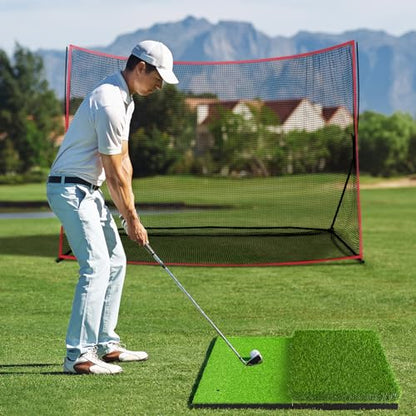 JAYA Golf Hitting Mat with Heavy Rubber Base, Foldable Golf Practice Mat for Indoor & Outdoor Training, Dual Turf Fairway & Rough Grass Mat for Swing, Chipping and Driving Practice - size: 24" x 24"