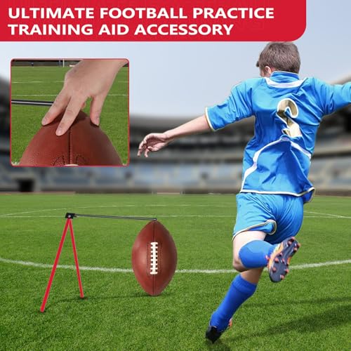 Ziopetru Football Kicking Stand, Durable All Metal Football Kicking Tee Holder for Field Goal and Place Kicks of Football, Adult and Youth Football Training Equipment