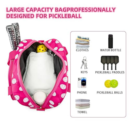 ROYALFAIR Pickleball Bag, Pickleball Tote Bag high-capacity Adjustable Shoulder Strap for Pickleball Paddle Shoulder Bag, Pickleball Bag for Women Men