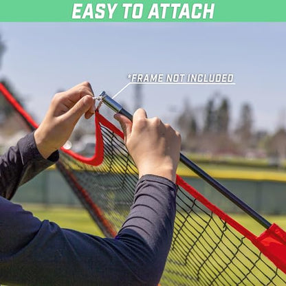 GoSports Replacement 7 x 7 ft Baseball Net - NET ONLY - Frame NOT Included - Choose Your Color - color: Red
