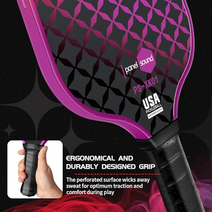 Pickleball Paddles Set of 2 or 4, USAPA Approved Fiberglass Pickleball Racket Set with 4 Outdoor Pickleballs and 1 Carrying Case - color: 4 Pack-4 Colors