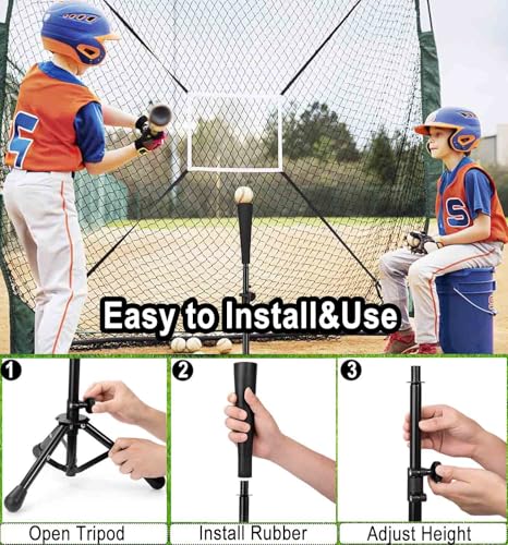 Baseball Tee for Kids,Batting Tee,Softball Tee,tee Stand, Youth Hitting Tee,Teeball Tee,Travel Tee,Easy Adjustable Height 20.5-30.2inch - color: Black