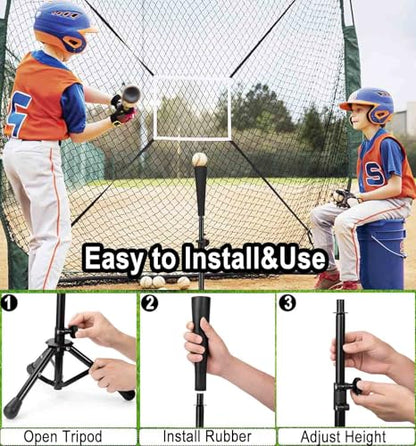 Baseball Tee for Kids,Batting Tee,Softball Tee,tee Stand, Youth Hitting Tee,Teeball Tee,Travel Tee,Easy Adjustable Height 20.5-30.2inch - color: Black