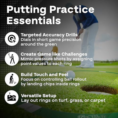 PGA Tour Golf Practice Aids by Golfgen: Premium Chipping Nets, Putting Rings, & Targets, Indoor & Outdoor Training, Improve Accuracy & Control, Master Putting and Chipping, Portable for On The Go
