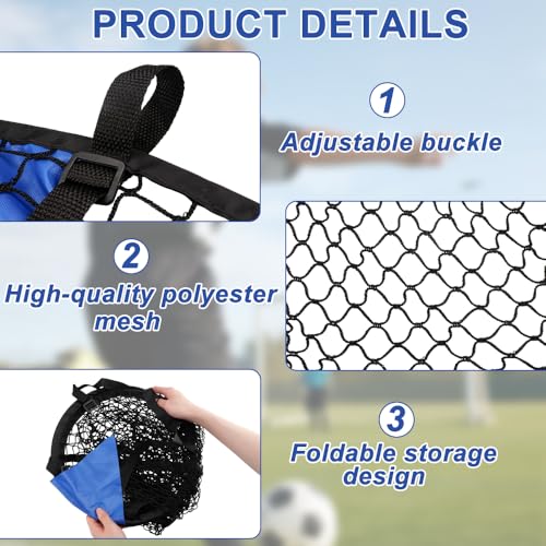 6Pcs Soccer Goal Target Net, Top Bins Soccer Goal Net, Corner Soccer Train Goal with Adjustable Straps, for Football Shooting Accuracy Practice Equipment, Easy to Attach/Detach, 28x22 Inches