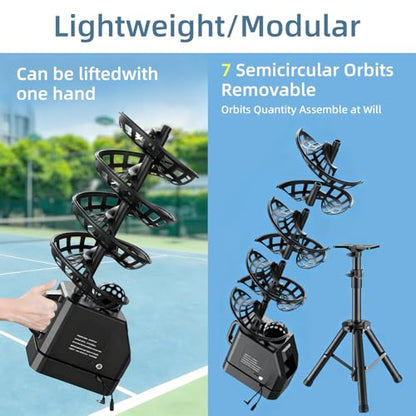 Pickleball Machine Ball Thrower, 28 Pickleballs Capacity,2/3/4Sec Frequency,Angle/Speed of Serve are Adjustable,60-105CM Adjustable Tripod,for Practice and Training Upgradedversion - color: Upgradedversion