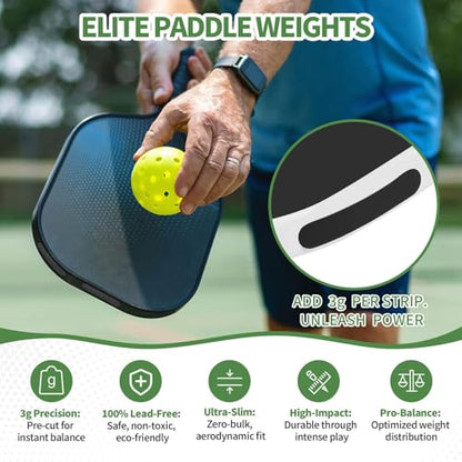 Pickleball Paddle Weights, Tungsten and Lead Tape for Pickleball Paddles, Pickleball Paddle Weight Tape Strips for Balance,Stability,Power,Sweet Spot Tuning, High Density for Tennis&Golf - size: 10pcs Tungsten Tape