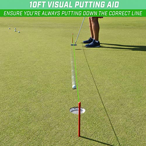 GoSports Down The Line 10 ft Putting String Guide - Golf Alignment Training Aid, Master Straight and Breaking Putts