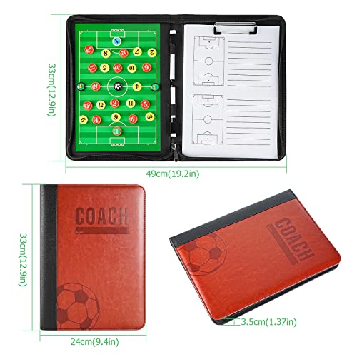 Pure Vie Magnetic Soccer Coaching Tactics Board, Portable Soccer Clipboard for Coaches Soccer Dry Erase Whiteboard Strategy Tactical Blackboard Football Coach Board with Player Markers, Pen and Eraser