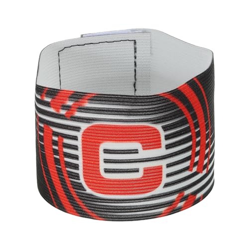 PATIKIL 12.2x2.6 Soccer Captain C Armband, Nylon Unisex Elastic Arm Band Adjustable for Youth Adult Team Training, Black