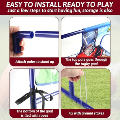 Punieayi Football Toss Game with 4 Inflatable Balls, Football Throwing Target Games for Boys 8-12, Sports and Outdoors Toys for Kids Ages 3+