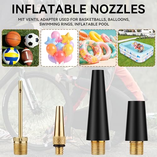 DDJ Bicycle Presta Schrader Valve Adapter, Brass DV AV SV Converter, Air Chuck Quick Connect, Inflation Needle, Air Pump Needle Set Suitable for All Bicycles, Sports Balls and Inflatable Equipment - size: 21-Piece